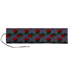 Red Roses Grey Roll Up Canvas Pencil Holder (l) by snowwhitegirl