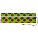 Red Roses Lime Green Roll Up Canvas Pencil Holder (L) View2