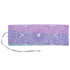 Vintage Pastel Mandala White Roll Up Canvas Pencil Holder (m) by snowwhitegirl
