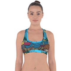 Artwork Art Kids Design Creative Cross Back Hipster Bikini Top  by Simbadda