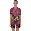 Dancing Colorful Disco Satin Short Sleeve Pyjamas Set View1