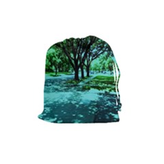 Hot Day In Dallas 5 Drawstring Pouch (medium) by bestdesignintheworld