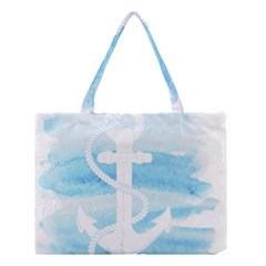 Anchor Watercolor Painting Blue Medium Tote Bag by Sudhe