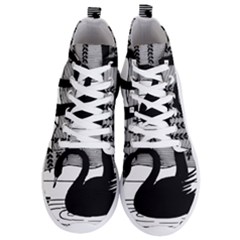 Vintage Swan Bird Nature Water Men s Lightweight High Top Sneakers by Sudhe
