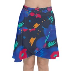 Patterns Rosebuds Chiffon Wrap Front Skirt by Sudhe