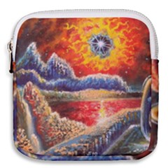 Sci Fi  Landscape Painting Mini Square Pouch by Sudhe