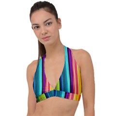 Colorful-57 Halter Plunge Bikini Top by ArtworkByPatrick