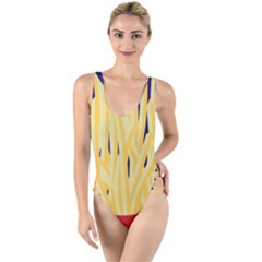 French Fries Potato Snacks Food High Leg Strappy Swimsuit by Simbadda