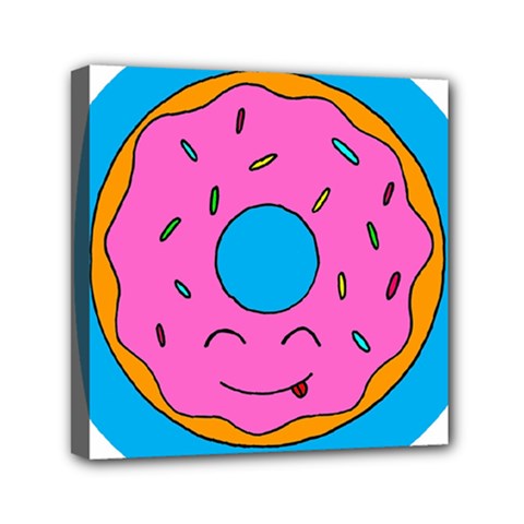 Donut Doughnut Dessert Clip Art Mini Canvas 6  X 6  (stretched) by Simbadda