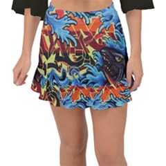 Graffiti Colourful Street Art Art Fishtail Mini Chiffon Skirt by Simbadda