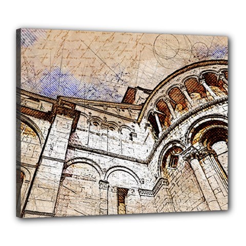 Building Architecture Columns Canvas 24  X 20  (stretched) by Simbadda