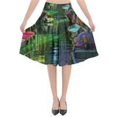 Venice City Italy Architecture Flared Midi Skirt by Simbadda