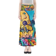 Graffiti Street Art Mountains Wall Full Length Maxi Skirt by Simbadda