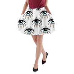 Eyes Pattern A-line Pocket Skirt by Valentinaart