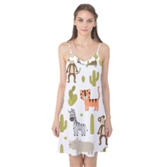 Cute Safari Animals Seamless Pattern Camis Nightgown by Vaneshart