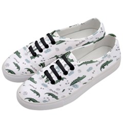 Vector Seamless Pattern With Cute Crocodiles Women s Classic Low Top Sneakers by Vaneshart