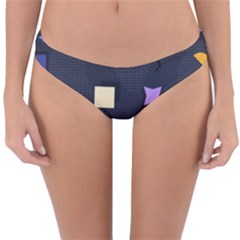 Memphis Pattern With Geometric Shapes Reversible Hipster Bikini Bottoms by Vaneshart