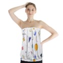 Memphis Pattern With Geometric Shapes Strapless Top View1