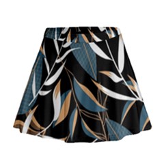 Summer Trend Seamless Background With Bright Tropical Leaves Plants Mini Flare Skirt by Vaneshart