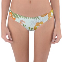 Peacock Flower Seamless Pattern Reversible Hipster Bikini Bottoms by Vaneshart