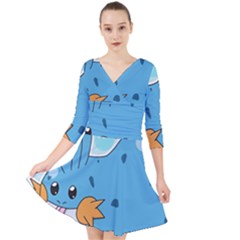 Patokip Quarter Sleeve Front Wrap Dress by MuddyGamin9