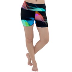 Flower 3d Colorm Design Background Lightweight Velour Yoga Shorts by HermanTelo
