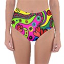 Seamless Doodle Reversible High-Waist Bikini Bottoms View3