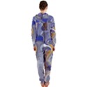 Cobalt Blue Silver Orange Wavy Lines Abstract Hooded Jumpsuit (Ladies)  View2