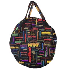 Writer Giant Round Zipper Tote by ArtworkByPatrick