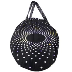 Abstract Black Blue Bright Circle Giant Round Zipper Tote by HermanTelo