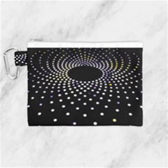 Abstract Black Blue Bright Circle Canvas Cosmetic Bag (medium) by HermanTelo