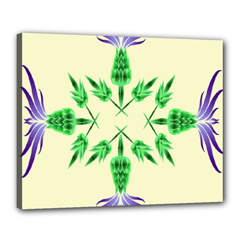 Thistle Flower Purple Thorny Flora Canvas 20  X 16  (stretched) by Bajindul