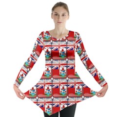 Flag Bermuda Long Sleeve Tunic  by ArtworkByPatrick