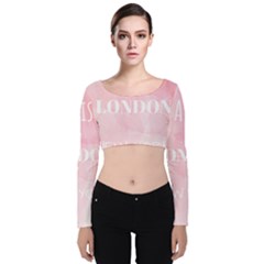 Paris Velvet Long Sleeve Crop Top by Lullaby