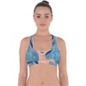 Blue Girl Cross Back Hipster Bikini Top  View1