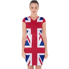 Uk Flag Union Jack Capsleeve Drawstring Dress  by FlagGallery