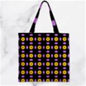 Pattern Black Background Seamless Zipper Grocery Tote Bag View1