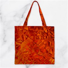 Low Poly Polygons Triangles Zipper Grocery Tote Bag by Simbadda