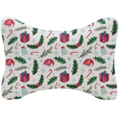 Christmas Background Seat Head Rest Cushion by Simbadda