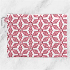 White Background Red Flowers Texture Canvas Cosmetic Bag (xxl) by Simbadda