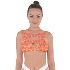  Pattern Abstract Orange Bandaged Up Bikini Top by Simbadda