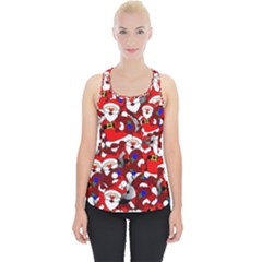 Nicholas Santa Christmas Pattern Piece Up Tank Top by Simbadda