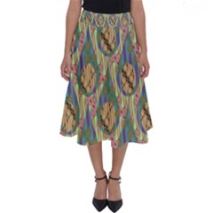 Tribal Background Boho Digital Paper Perfect Length Midi Skirt by Simbadda