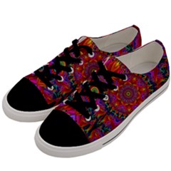 Kaleidoscope Pattern Ornament Men s Low Top Canvas Sneakers by Simbadda