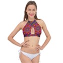 Kaleidoscope Pattern Ornament Cross Front Halter Bikini Top View1