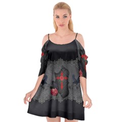 The Crows With Cross Cutout Spaghetti Strap Chiffon Dress by FantasyWorld7