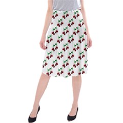 Cherries Pattern Midi Beach Skirt by bloomingvinedesign