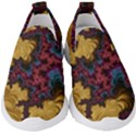 Creative Abstract Structure Texture Flower Pattern Black Material Textile Art Colors Design  Kids  Slip On Sneakers View1