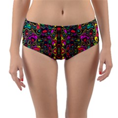 Abstract-a-7 Reversible Mid-waist Bikini Bottoms by ArtworkByPatrick