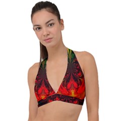Digital Arts Fractals Futuristic Halter Plunge Bikini Top by Wegoenart